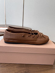 Miumiu Leather Ballerinas Cognac - 4