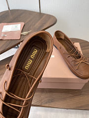 Miumiu Leather Ballerinas Cognac - 5