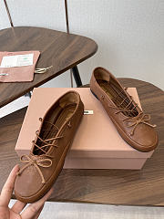 Miumiu Leather Ballerinas Cognac - 6