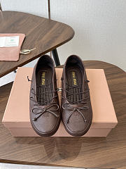 Miumiu Leather Ballerinas Brown - 5