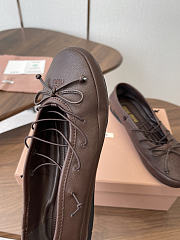 Miumiu Leather Ballerinas Brown - 4