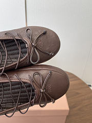 Miumiu Leather Ballerinas Brown - 3