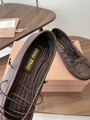 Miumiu Leather Ballerinas Brown - 2