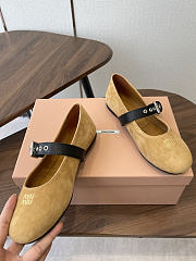 Miumiu Suede Ballerinas Honey 5F625E - 4
