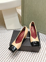 Chanel Pumps Lambskin & Patent Calfskin Beige & Black 90mm - 6