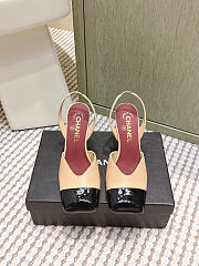 Chanel Slingbacks Lambskin & Patent Calfskin Beige & Black 90mm - 1