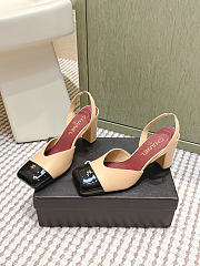 Chanel Slingbacks Lambskin & Patent Calfskin Beige & Black 90mm - 5