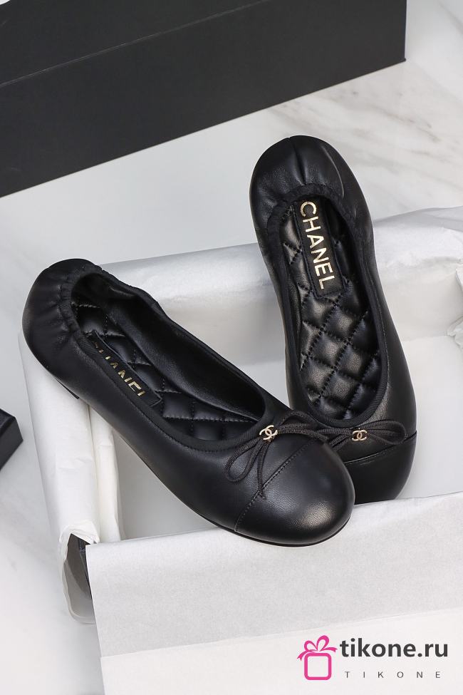 Chanel Ballet Flats Lamskin Black  - 1