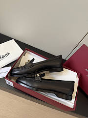 Ferragamo Moccasin With Gancini Ornament Calfskin Black  - 5