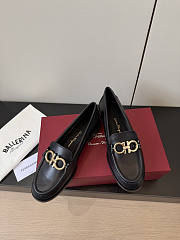 Ferragamo Moccasin With Gancini Ornament Calfskin Black  - 3