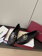 Ferragamo Moccasin With Gancini Ornament Calfskin Black  - 2