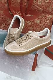 Loro Piana Tennis Walk Sneaker Cashmere Lotus Flower Silk Pale Wheat (A0JY) - 6