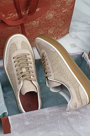 Loro Piana Tennis Walk Sneaker Cashmere Lotus Flower Silk Pale Wheat (A0JY) - 2