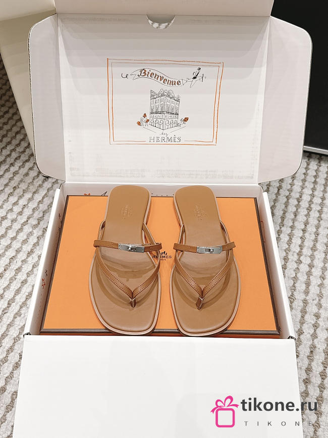 Hermes Miss Sandal Calfskin Brown  - 1