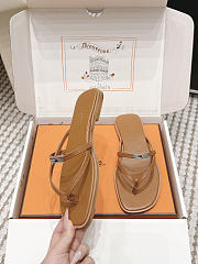 Hermes Miss Sandal Calfskin Brown  - 5