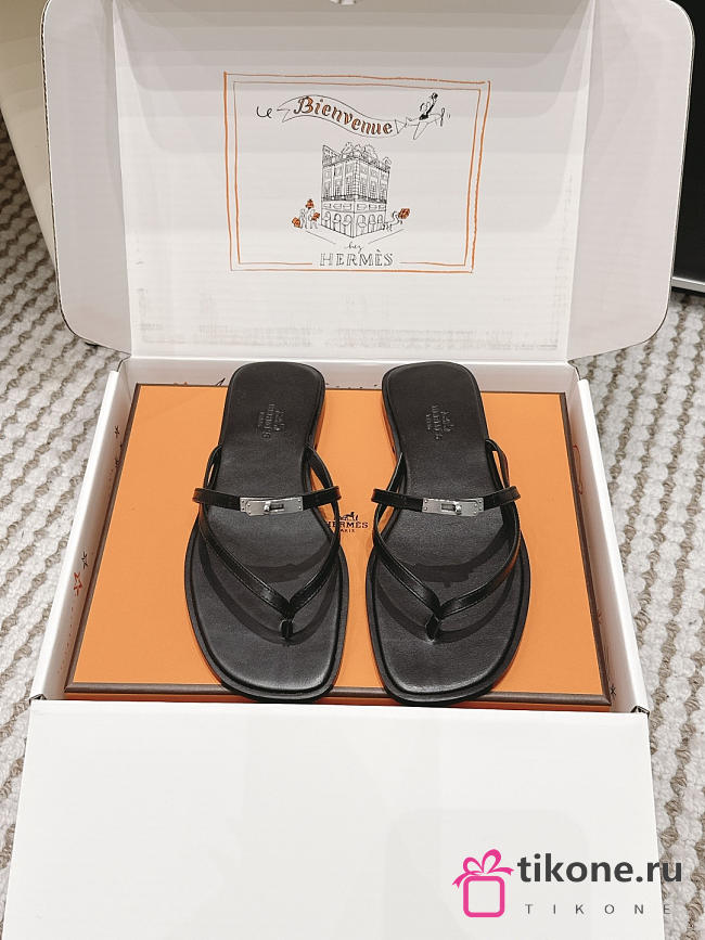Hermes Miss Sandal Calfskin Black - 1