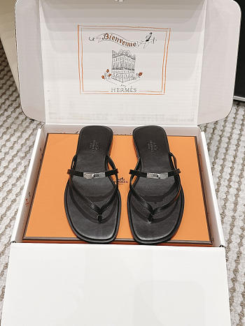 Hermes Miss Sandal Calfskin Black