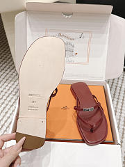 Hermes Miss Sandal Calfskin Burgundy - 5