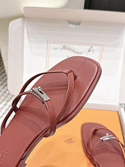 Hermes Miss Sandal Calfskin Burgundy - 4