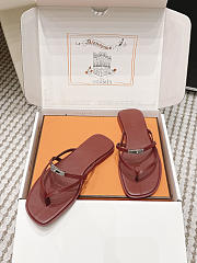 Hermes Miss Sandal Calfskin Burgundy - 2