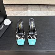 Chanel Mules Lambskin & Patent Calfskin Black White & Green 95mm - 1