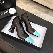 Chanel Pumps Lambskin & Patent Calfskin Black & Green 90mm - 6