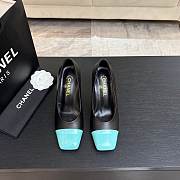 Chanel Pumps Lambskin & Patent Calfskin Black & Green 90mm - 4