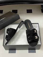 Chanel Mules Suede Kidskin Black - 6