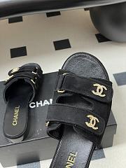Chanel Mules Suede Kidskin Black - 3