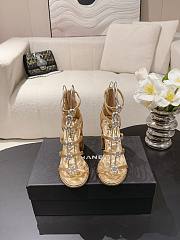 Chanel Sandals Laminated Lambskin Dark Gold G46999 95mm  - 6