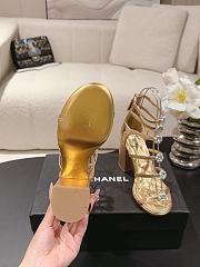 Chanel Sandals Laminated Lambskin Dark Gold G46999 95mm  - 5