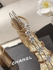 Chanel Sandals Laminated Lambskin Dark Gold G46999 95mm  - 4