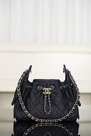 Chanel 25 Mini Handbag Washed Denim & Gold-Tone Metal Dark Blue - 22x20x12.5cm - 1