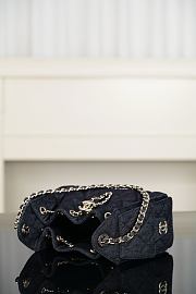 Chanel 25 Mini Handbag Washed Denim & Gold-Tone Metal Dark Blue - 22x20x12.5cm - 6