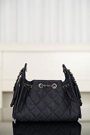 Chanel 25 Mini Handbag Washed Denim & Gold-Tone Metal Dark Blue - 22x20x12.5cm - 4