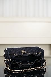 Chanel 25 Mini Handbag Washed Denim & Gold-Tone Metal Dark Blue - 22x20x12.5cm - 3