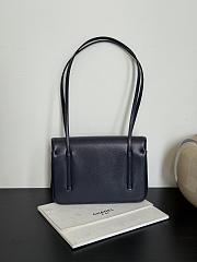 Chanel Small Flap Bag Grained Shiny Calfskin & Gold-Tone Metal Dark Blue - 15x22x7cm - 4