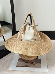 The Row Sol Raffia Top Handle Bag in Natural - 20x18.5x15cm - 3
