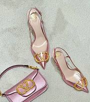 Valentino Garavani Loco Small Shoulder Bag In Laminated Calfskin With Jewel Logo Rose Cannelle - 20x11x5cm - 3