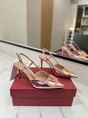 Vlogo Signature Slingback Pump In Laminated Nappa Leather 80mm  - 1