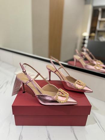 Vlogo Signature Slingback Pump In Laminated Nappa Leather 80mm 