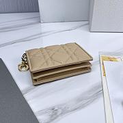 Mini Lady Dior Gardenia Wallet Beige Cannage Lambskin - 11x9x3cm  - 6