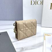 Mini Lady Dior Gardenia Wallet Beige Cannage Lambskin - 11x9x3cm  - 5