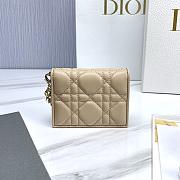Mini Lady Dior Gardenia Wallet Beige Cannage Lambskin - 11x9x3cm  - 3