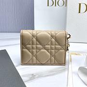 Mini Lady Dior Gardenia Wallet Beige Cannage Lambskin - 11x9x3cm  - 2