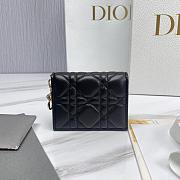 Mini Lady Dior Gardenia Wallet Black Cannage Lambskin - 11x9x3cm - 1