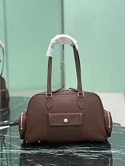 Prada Large Washed Leather Top-Handle Bag Cocoa Brown 1BB156 - 19x31.5x12.5cm - 6