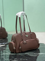 Prada Large Washed Leather Top-Handle Bag Cocoa Brown 1BB156 - 19x31.5x12.5cm - 5