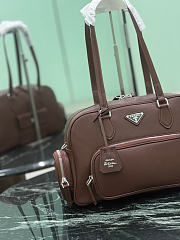 Prada Large Washed Leather Top-Handle Bag Cocoa Brown 1BB156 - 19x31.5x12.5cm - 4