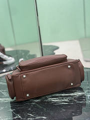 Prada Large Washed Leather Top-Handle Bag Cocoa Brown 1BB156 - 19x31.5x12.5cm - 2